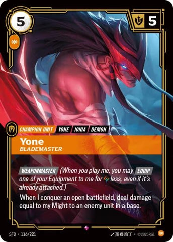 Image for Yone - Blademaster (116/221) [Spiritforged] - Riftbound: League of Legends Trading Card Game