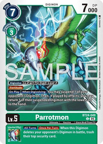 Image for Parrotmon (BT24-049 C) [Time Stranger] - Digimon Card Game