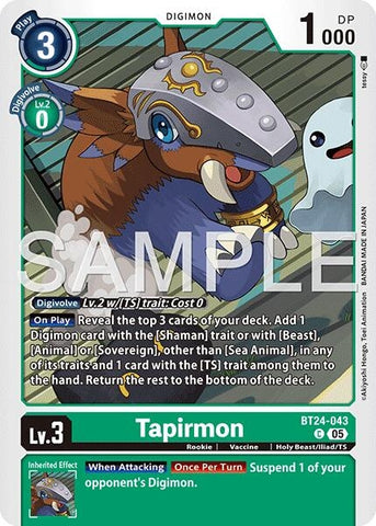 Tapirmon (BT24-043 C) [Time Stranger]