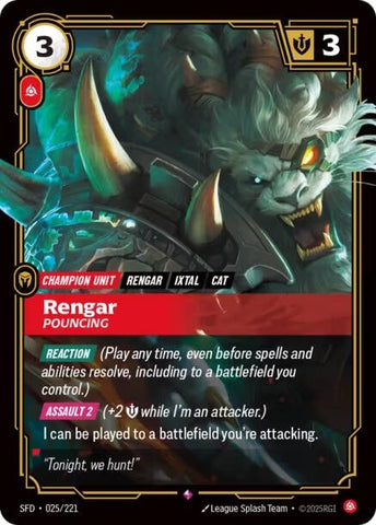 Image for Rengar - Pouncing (025/221) [Spiritforged] - Riftbound: League of Legends Trading Card Game