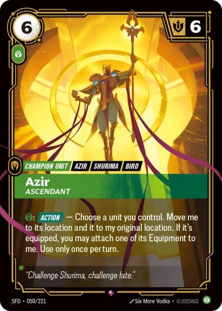 Image for Azir - Ascendant (050/221) [Spiritforged] - Riftbound: League of Legends Trading Card Game
