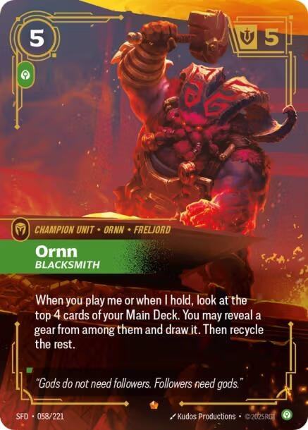 Image for Ornn - Blacksmith (058/221) [Spiritforged] - Riftbound: League of Legends Trading Card Game