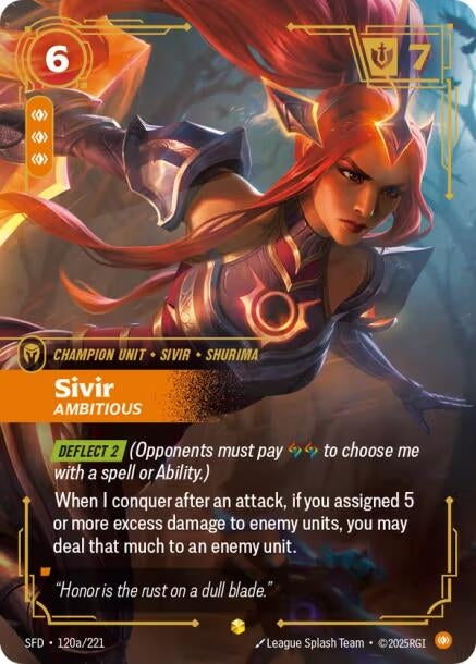 Image for Sivir - Ambitious (Alternate Art) (120a/221) [Spiritforged] - Riftbound: League of Legends Trading Card Game