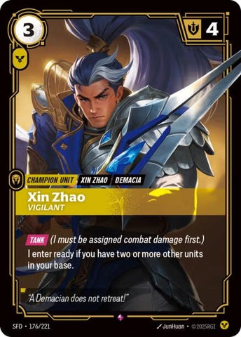 Image for Xin Zhao - Vigilant (176/221) [Spiritforged] - Riftbound: League of Legends Trading Card Game