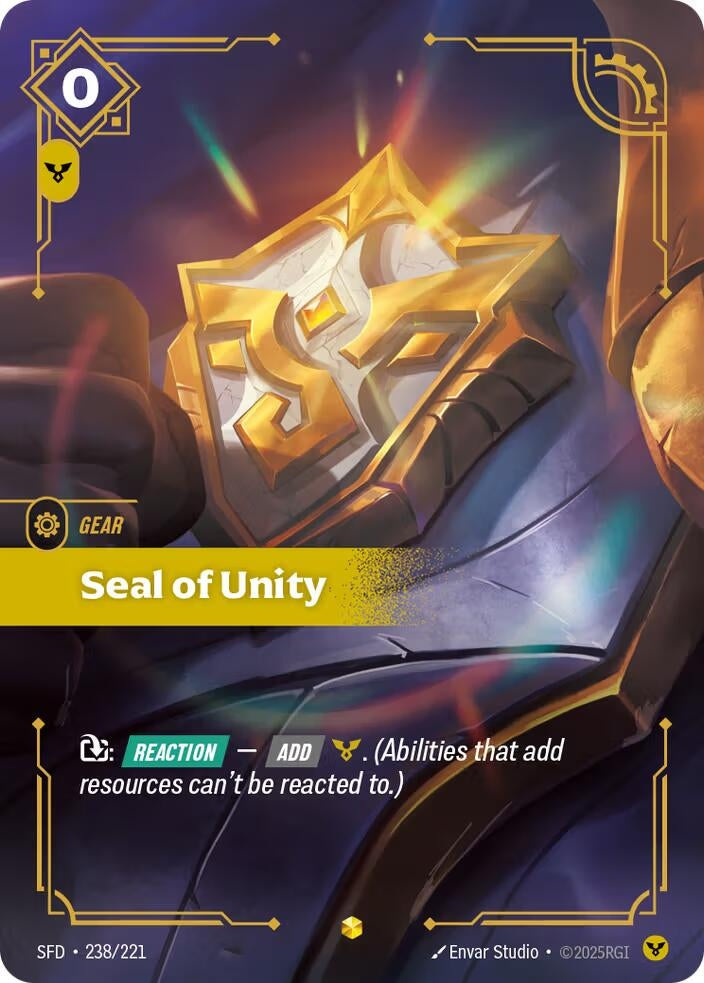Image for Seal of Unity (Overnumbered) (238/221) [Spiritforged] - Riftbound: League of Legends Trading Card Game