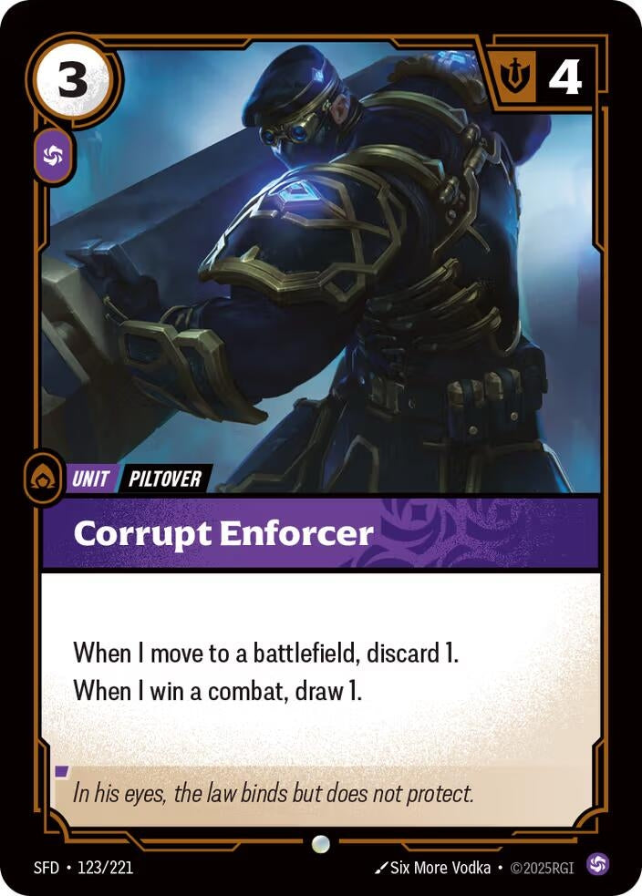Image for Corrupt Enforcer (123/221) [Spiritforged] - Riftbound: League of Legends Trading Card Game