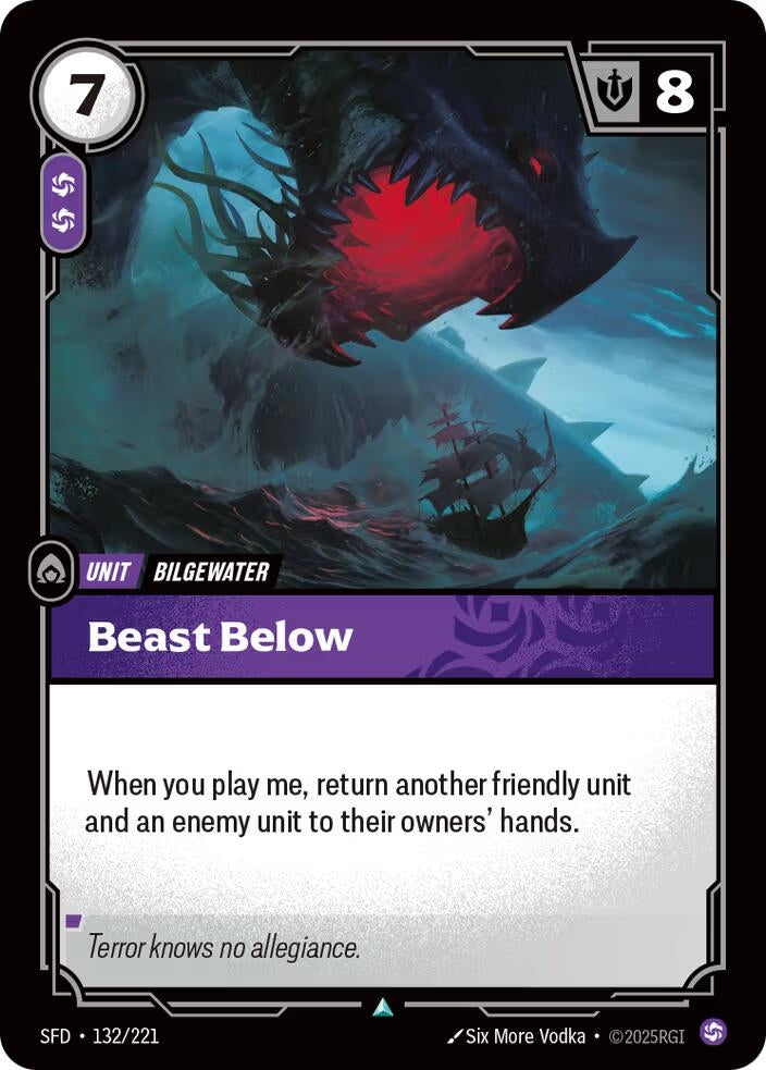 Image for Beast Below (132/221) [Spiritforged] - Riftbound: League of Legends Trading Card Game
