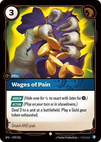 Image for Wages of Pain (070/221) [Spiritforged] - Riftbound: League of Legends Trading Card Game