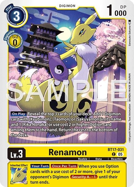 Image for Renamon (BT17-031) (Alternate Art) (BT17-031 C) [Starter Deck 22: Amethyst Mandala Advanced Deck Set] - Digimon Card Game