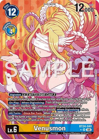 Image for Venusmon (Alternate Art) (BT24-040 SR) [Time Stranger] - Digimon Card Game