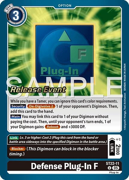 Defense Plug-In F (ST22-11 U) [Starter Deck 22: Amethyst Mandala Advanced Deck Set Release Event Cards]