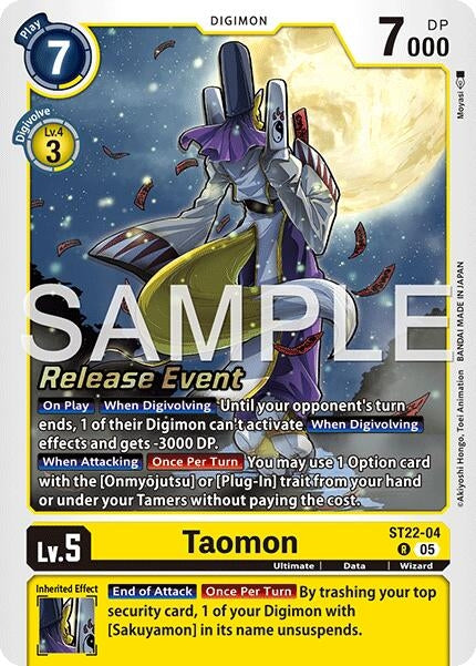 Image for Taomon (ST22-04 R) [Starter Deck 22: Amethyst Mandala Advanced Deck Set Release Event Cards] - Digimon Card Game