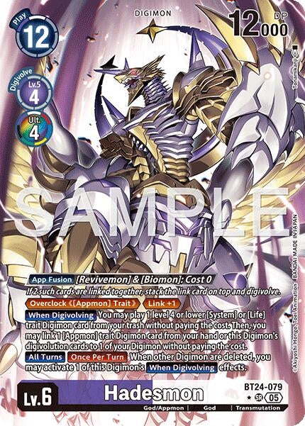 Image for Hadesmon (Alternate Art) (BT24-079 SR) [Time Stranger] - Digimon Card Game