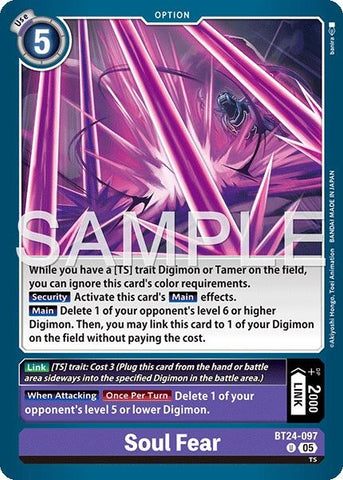 Image for Soul Fear (BT24-097 U) [Time Stranger] - Digimon Card Game