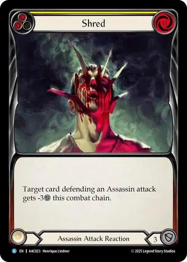Image for Shred (Yellow) (AAC023) [Armory Deck: Arakni] - Flesh and Blood TCG