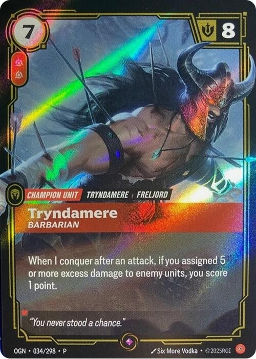 Image for Tryndamere - Barbarian (034/298) [Riftbound Organized Play Promotional Cards] - Riftbound: League of Legends Trading Card Game
