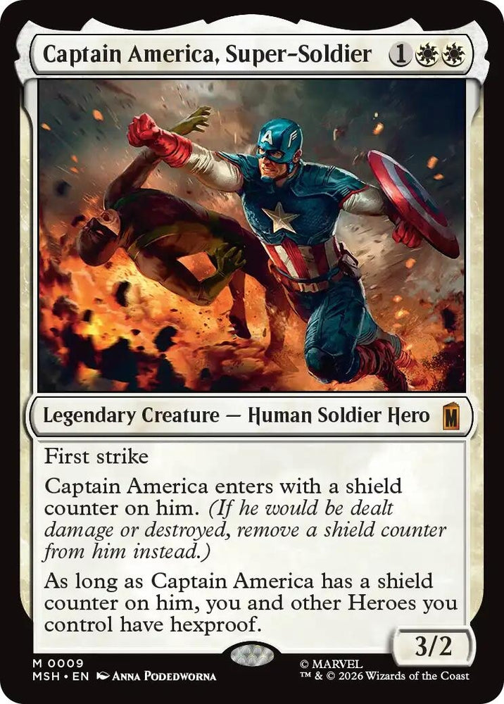 Image for Captain America, Super-Soldier (9) [Marvel Super Heroes] (MSH) - Magic: The Gathering