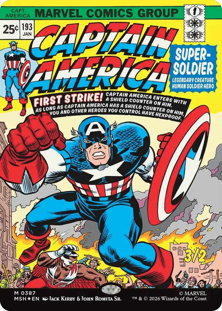 Image for Captain America, Super-Soldier (Borderless) (0387) (387) [Marvel Super Heroes] (MSH) - Magic: The Gathering