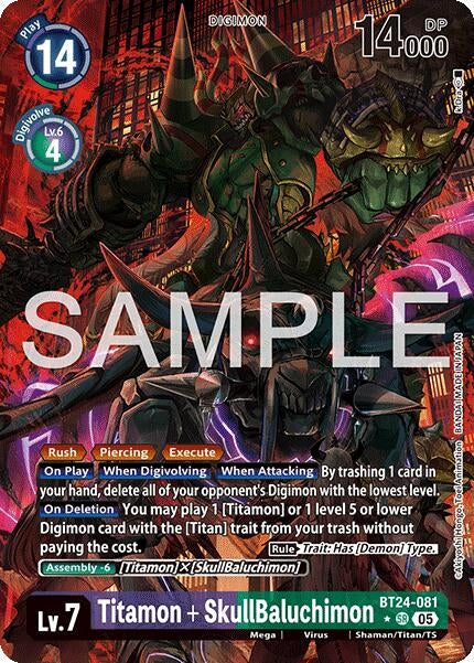 Titamon + SkullBaluchimon (Alternate Art) (BT24-081 SR) [Time Stranger]
