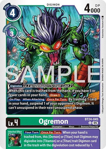 Image for Ogremon (BT24-045 U) [Time Stranger] - Digimon Card Game