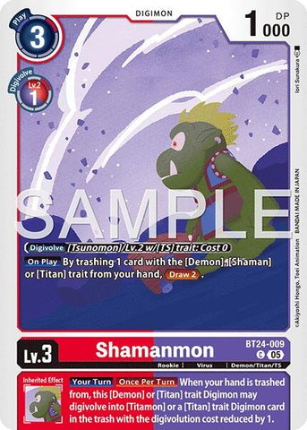 Image for Shamanmon (BT24-009 C) [Time Stranger] - Digimon Card Game