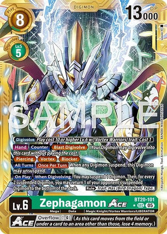 Image for Zephagamon ACE (Gold Border) (BT20-101 SEC) [Advanced Booster Digimon Generation] - Digimon Card Game