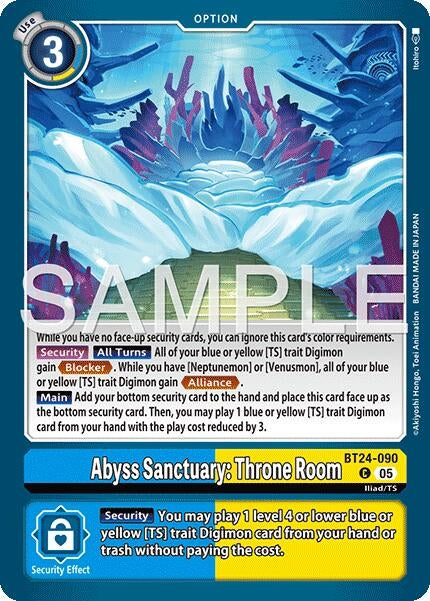 Image for Abyss Sanctuary: Throne Room (BT24-090 C) [Time Stranger] - Digimon Card Game