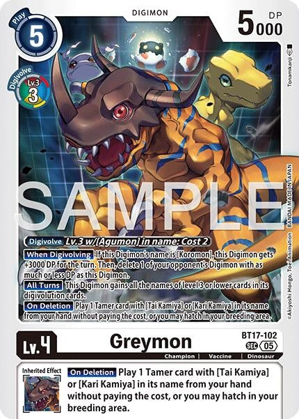 Image for Greymon - BT17-102 (Reprint) (BT17-102 SEC) [Advanced Booster Digimon Generation] - Digimon Card Game