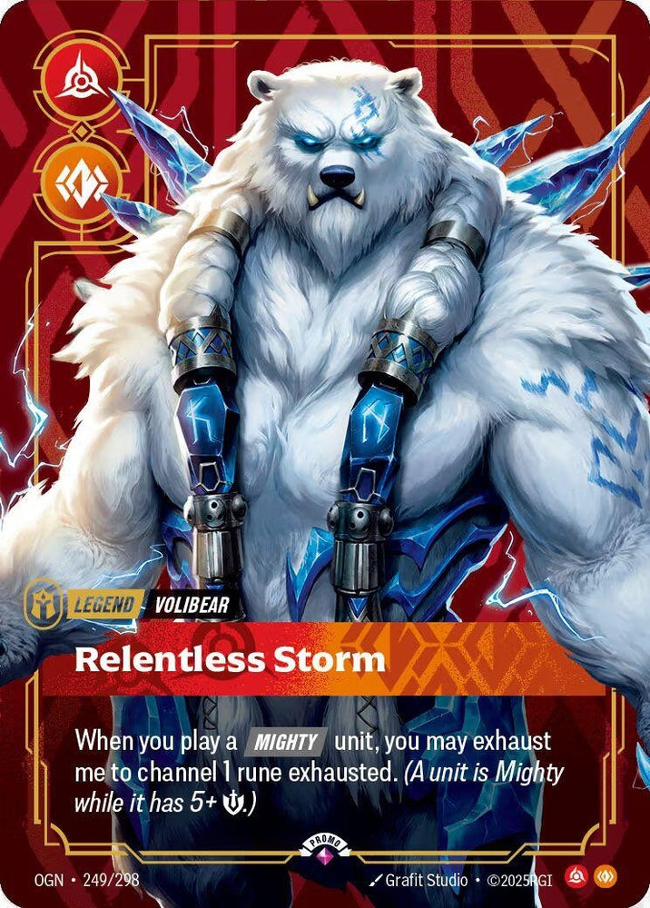 Image for Volibear - Relentless Storm (Metal) (249/298) [Riftbound Organized Play Promotional Cards] - Riftbound: League of Legends Trading Card Game