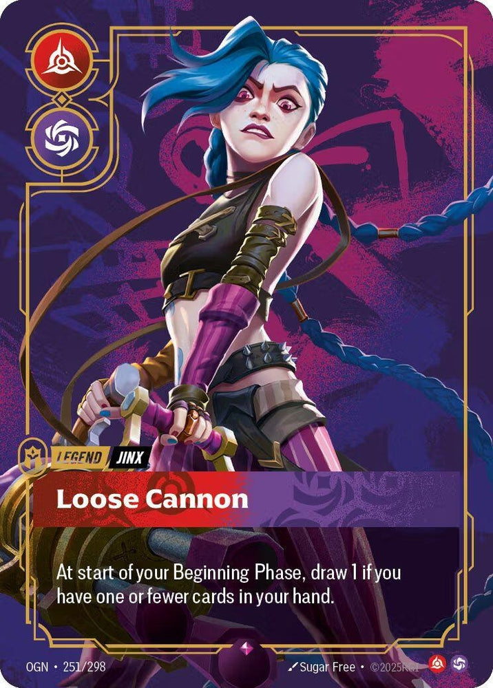 Image for Jinx - Loose Cannon (Metal) (251/298) [Riftbound Organized Play Promotional Cards] - Riftbound: League of Legends Trading Card Game