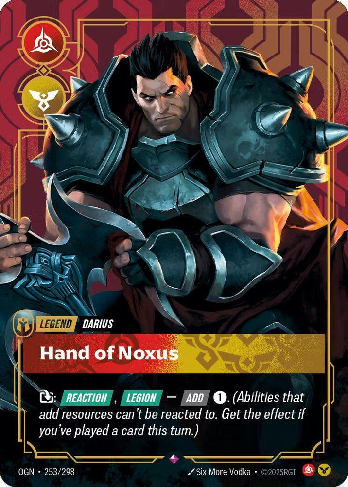 Image for Darius - Hand of Noxus (Metal) (253/298) [Riftbound Organized Play Promotional Cards] - Riftbound: League of Legends Trading Card Game