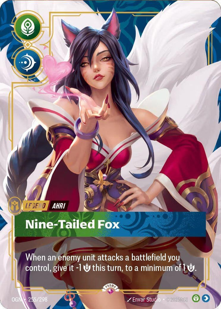 Image for Ahri - Nine-Tailed Fox (Metal) (255/298) [Riftbound Organized Play Promotional Cards] - Riftbound: League of Legends Trading Card Game