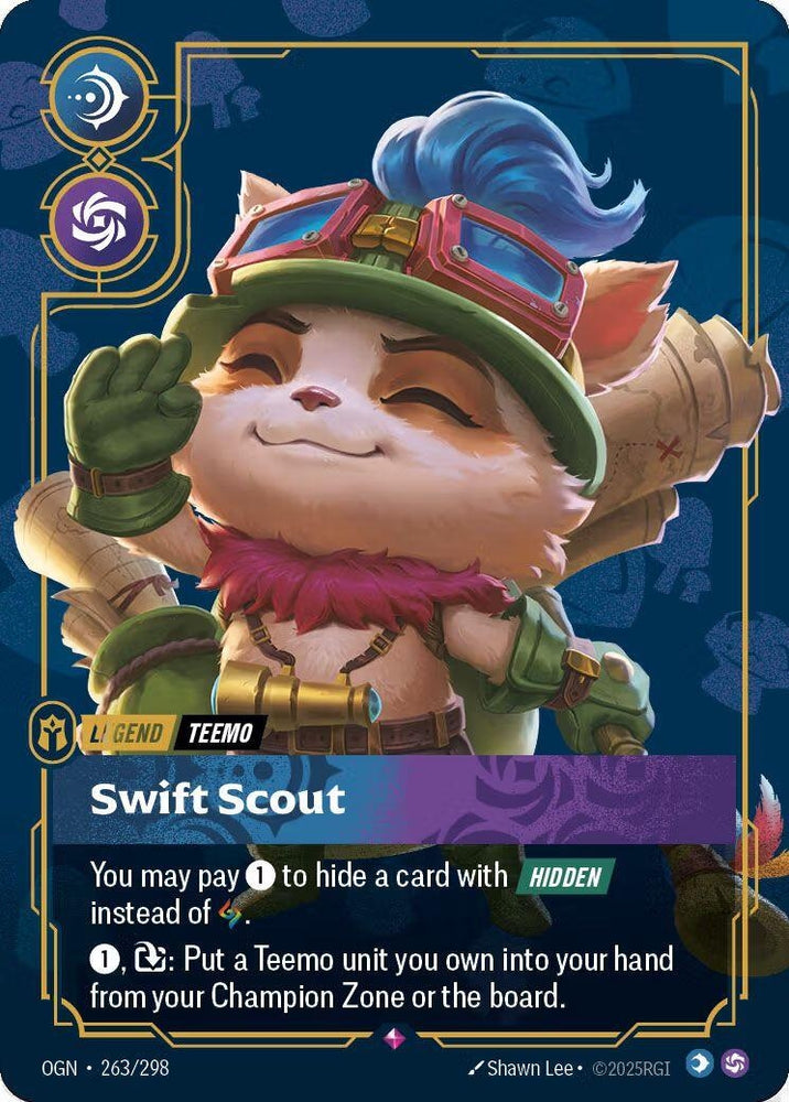 Image for Teemo - Swift Scout (Metal) (263/298) [Riftbound Organized Play Promotional Cards] - Riftbound: League of Legends Trading Card Game