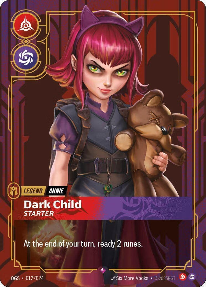 Image for Annie - Dark Child (Metal) (017/024) [Riftbound Organized Play Promotional Cards] - Riftbound: League of Legends Trading Card Game