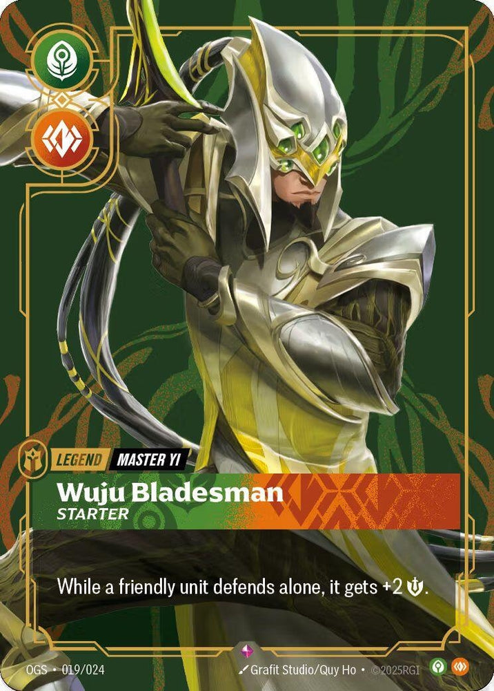 Image for Master Yi - Wuju Bladesman (Metal) (019/024) [Riftbound Organized Play Promotional Cards] - Riftbound: League of Legends Trading Card Game