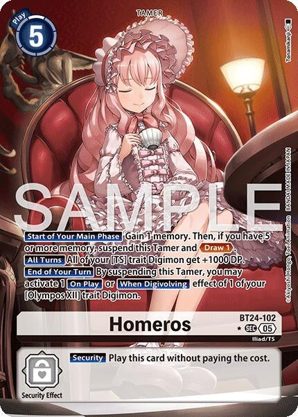 Homeros (Alternate Art) (BT24-102 SEC) [Time Stranger]