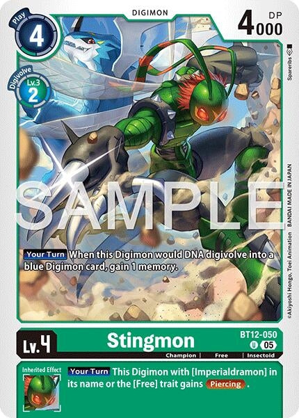 Image for Stingmon - BT12-050 (Reprint) (BT12-050 U) [Advanced Booster Digimon Generation] - Digimon Card Game