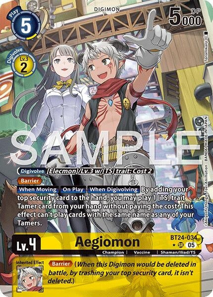 Aegiomon (Alternate Art) (BT24-034 SR) [Time Stranger]