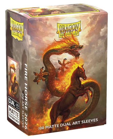 Image for Dragon Shield Fire Horse Lunar New Year 2026 Matte Dual Art Sleeves (100-Pack) - Card Sleeves