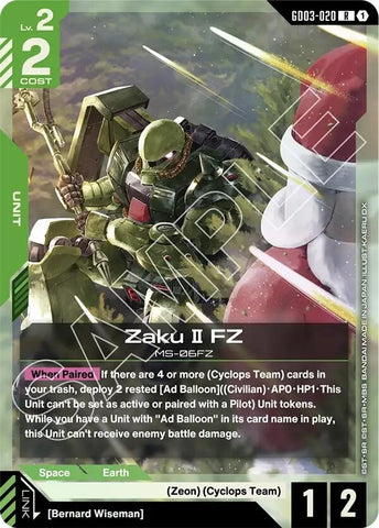 Image for Zaku II FZ (GD03-020) [Steel Requiem] - Gundam Card Game