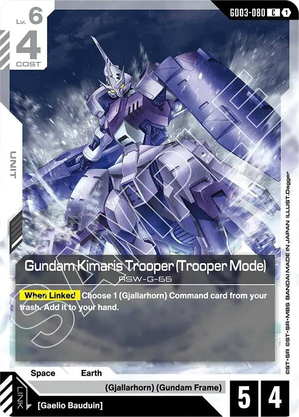 Image for Gundam Kimaris Trooper (Trooper Mode) (GD03-080) [Steel Requiem] - Gundam Card Game