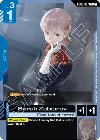 Image for Sarah Zabiarov (GD03-087) [Steel Requiem] - Gundam Card Game