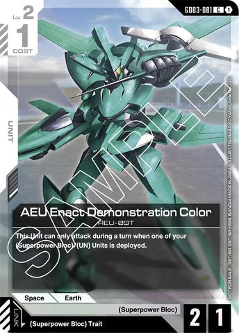 Image for AEU Enact Demonstration Color (Store Tournament Participant Pack 03) (GD03-081) [Gundam Promotional Cards] - Gundam Card Game