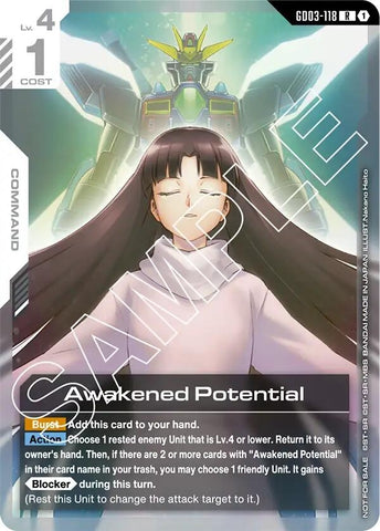 Image for Awakened Potential (Store Tournament Participant Pack 03) (GD03-118) [Gundam Promotional Cards] - Gundam Card Game
