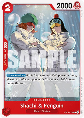 Image for Shachi & Penguin (OP14-006) [The Azure Sea's Seven] - One Piece Card Game