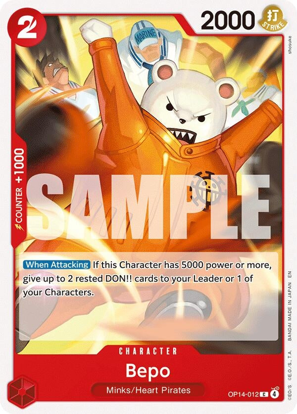 Image for Bepo (OP14-012) [The Azure Sea's Seven] - One Piece Card Game