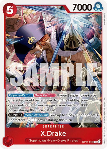 Image for X.Drake (OP14-016) [The Azure Sea's Seven] - One Piece Card Game