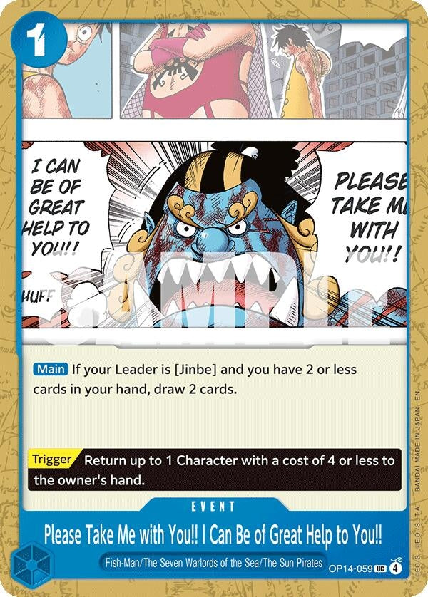 Image for Please Take Me with You!! I Can Be of Great Help to You!! (OP14-059) [The Azure Sea's Seven] - One Piece Card Game