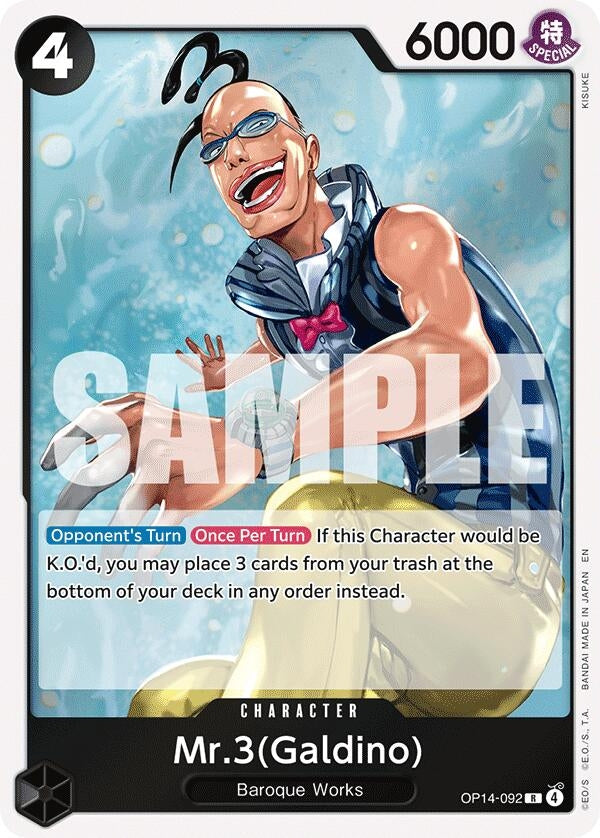 Image for Mr.3(Galdino) (OP14-092) [The Azure Sea's Seven] - One Piece Card Game