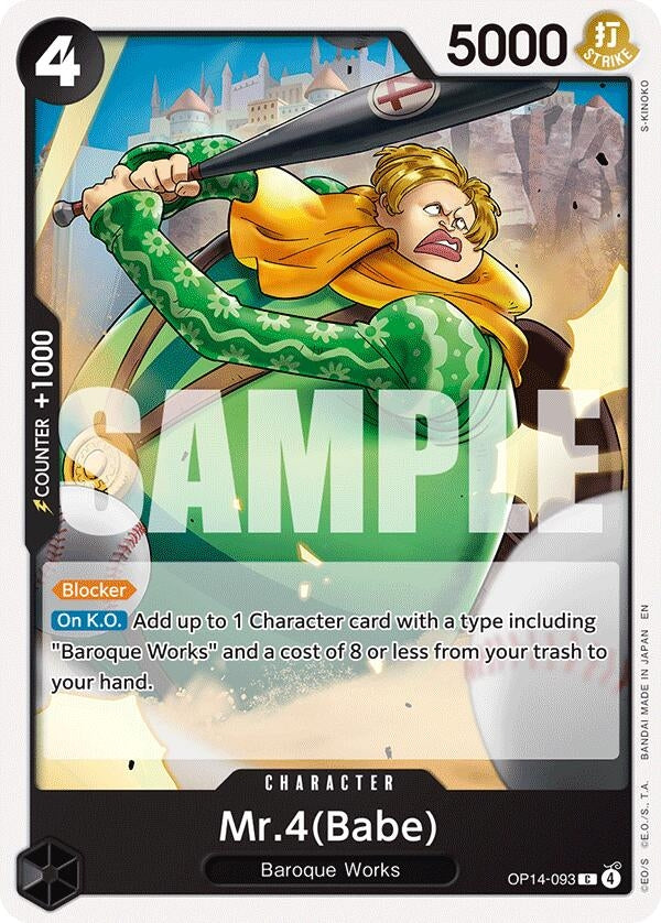 Image for Mr.4(Babe) (OP14-093) [The Azure Sea's Seven] - One Piece Card Game